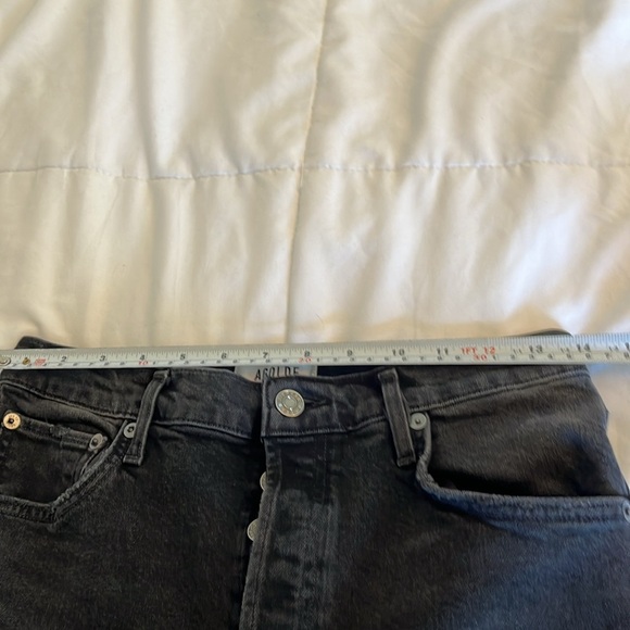 Agolde Riley High Rise Straight Crop in panoramic Black Size 28. - Picture 11 of 14